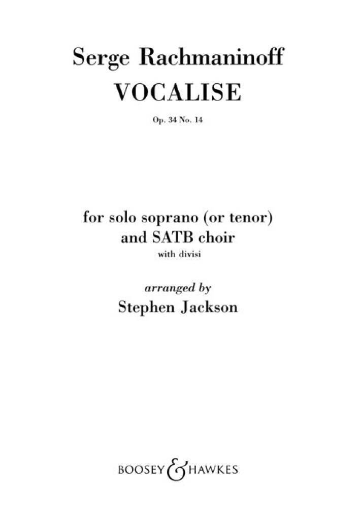 Kniha VOCALISE CHANT SERGEI RACHMANINOV