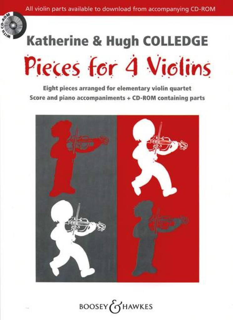 Kniha PIECES FOR 4 VIOLINS  +CD HUGH COLLEDGE