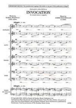 Tiskani izdelki INVOCATION CHANT JAMES MACMILLAN