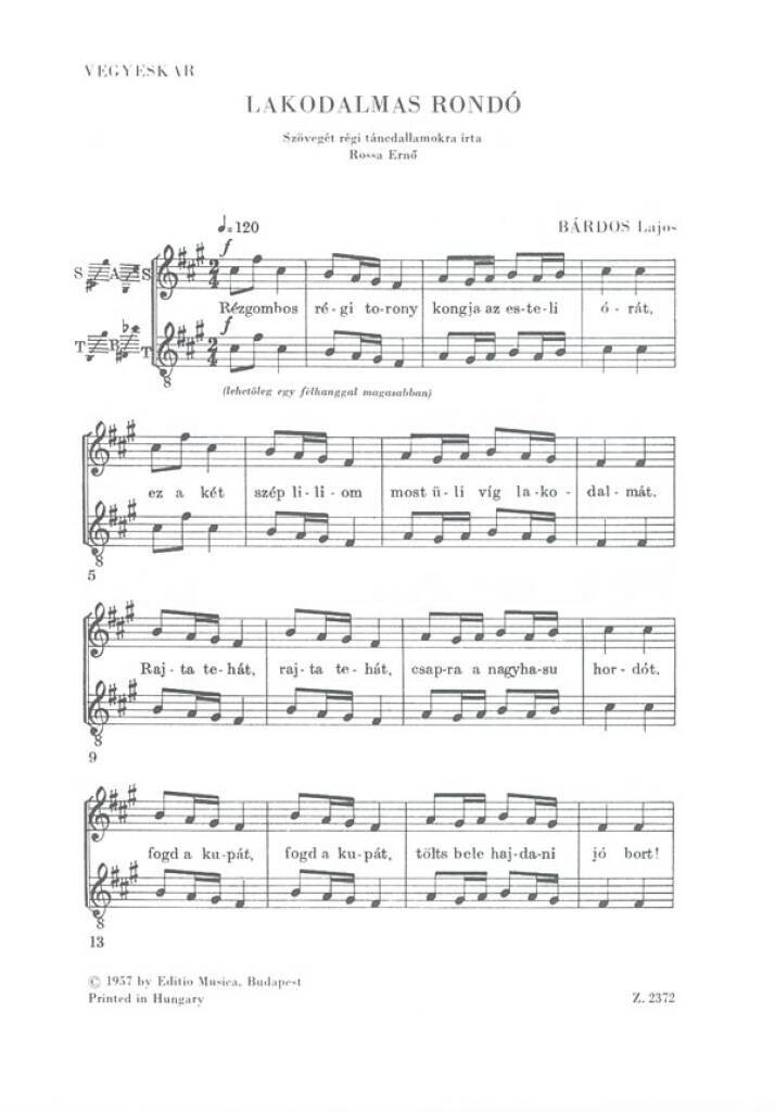 Knjiga LAKODALMAS RONDO (ON OLD DANCE MELODIES) CHANT 