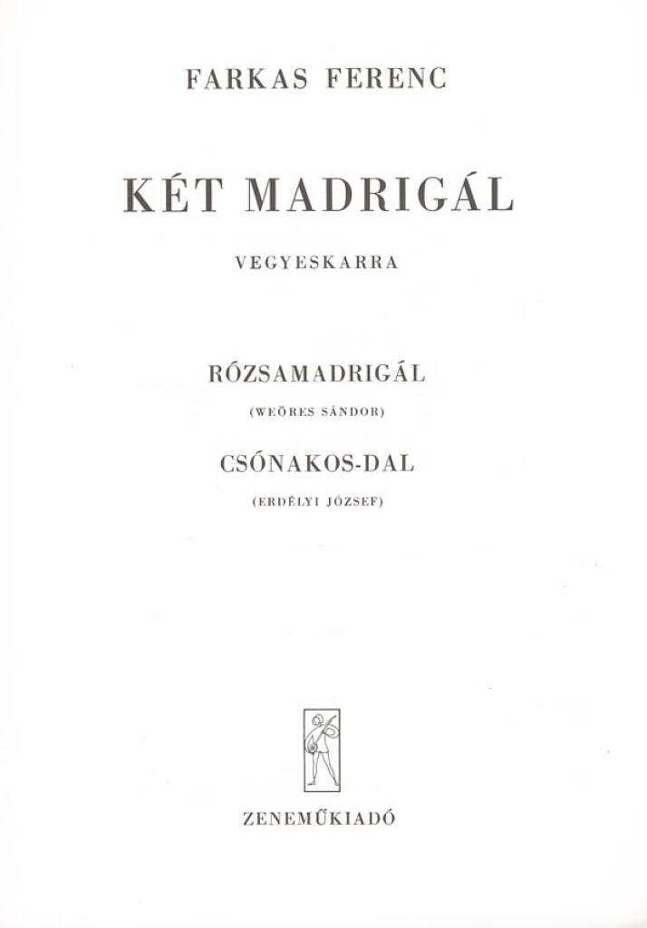 Buch TWO MADRIGALS CHANT FERENC FARKAS