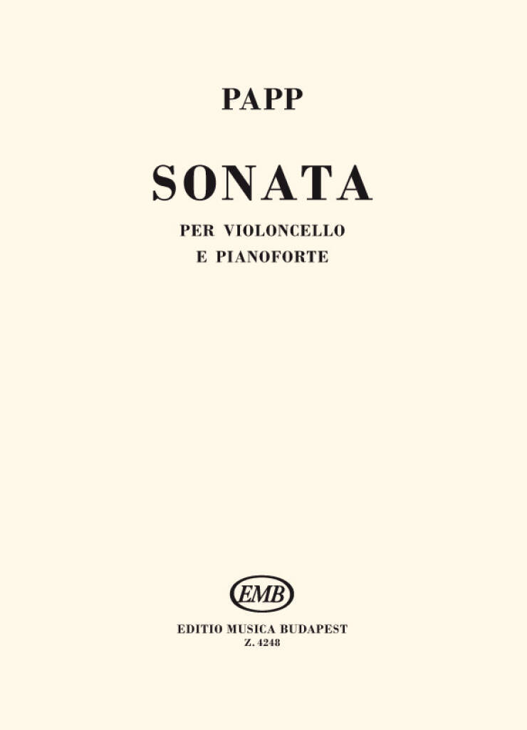 Book SONATE VIOLONCELLE LAJOS PAPP