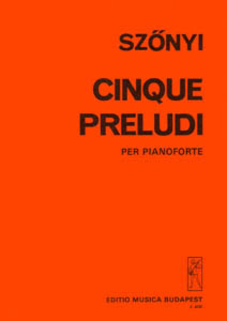 Knjiga CINQUE PRELUDI PIANO ERZSEBET SZONYI