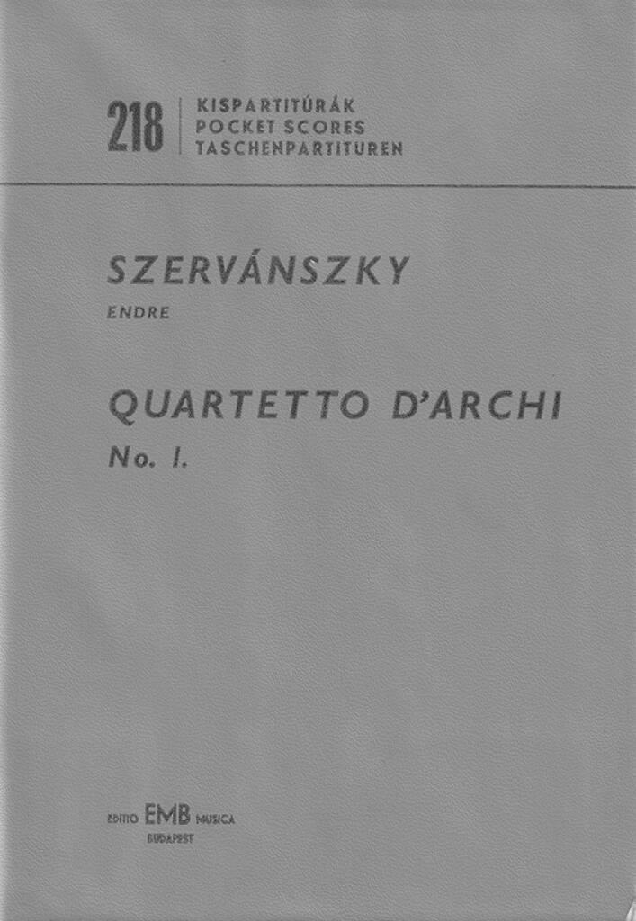 Knjiga STREICHQUARTETT NR. 1 MUSIQUE D'ENSEMBLE ENDRE SZERVANSZKY