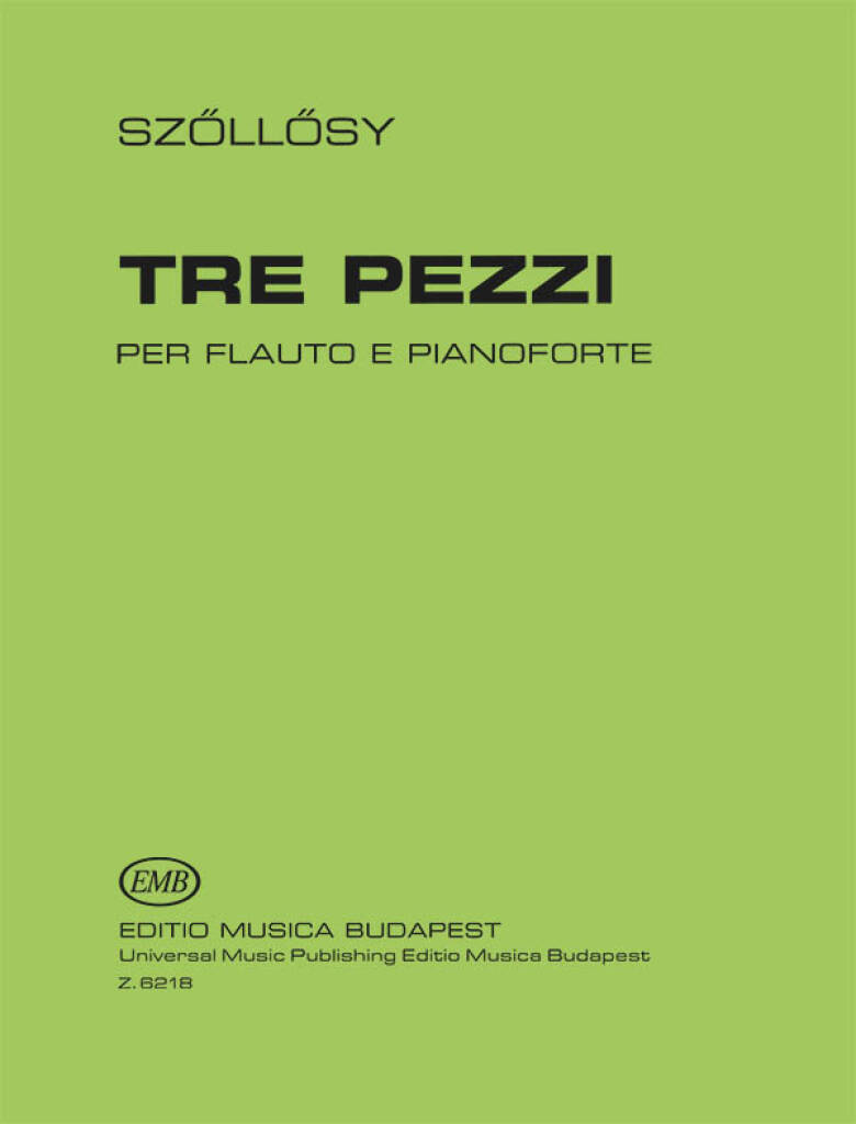 Kniha TRE PEZZI FLUTE TRAVERSIERE ANDRAS SZOLLOSY