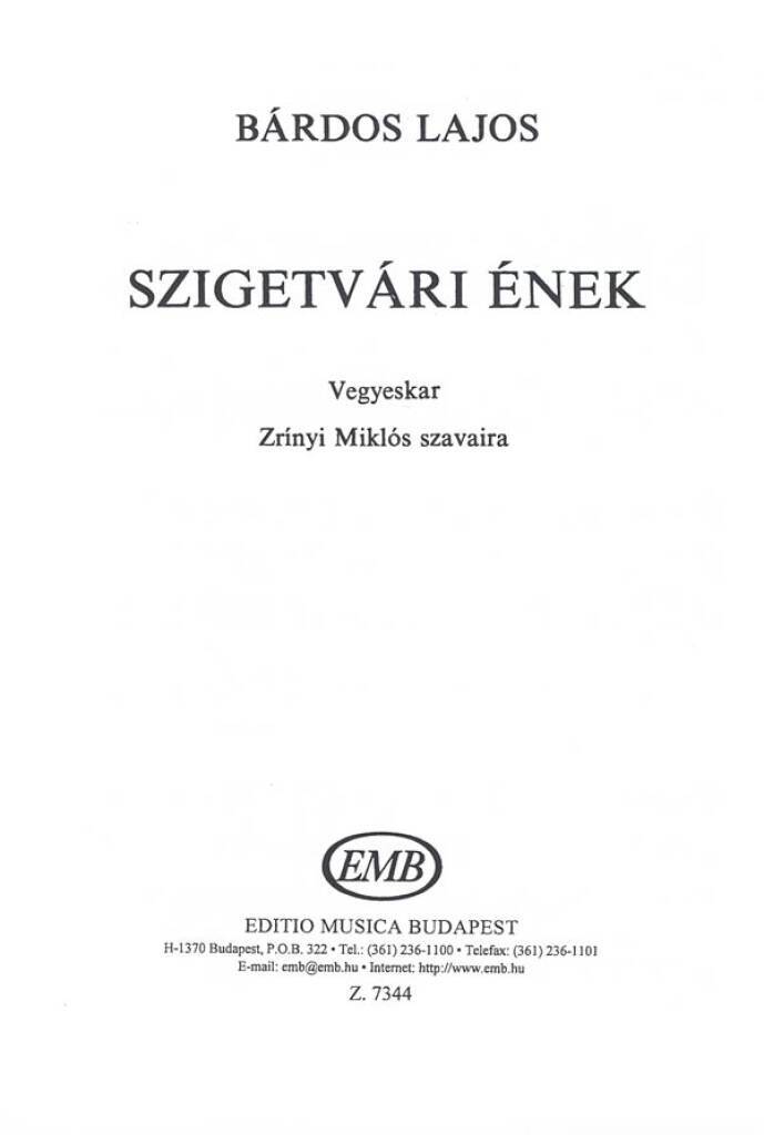Knjiga SZIGETVARI ENEK CHANT 