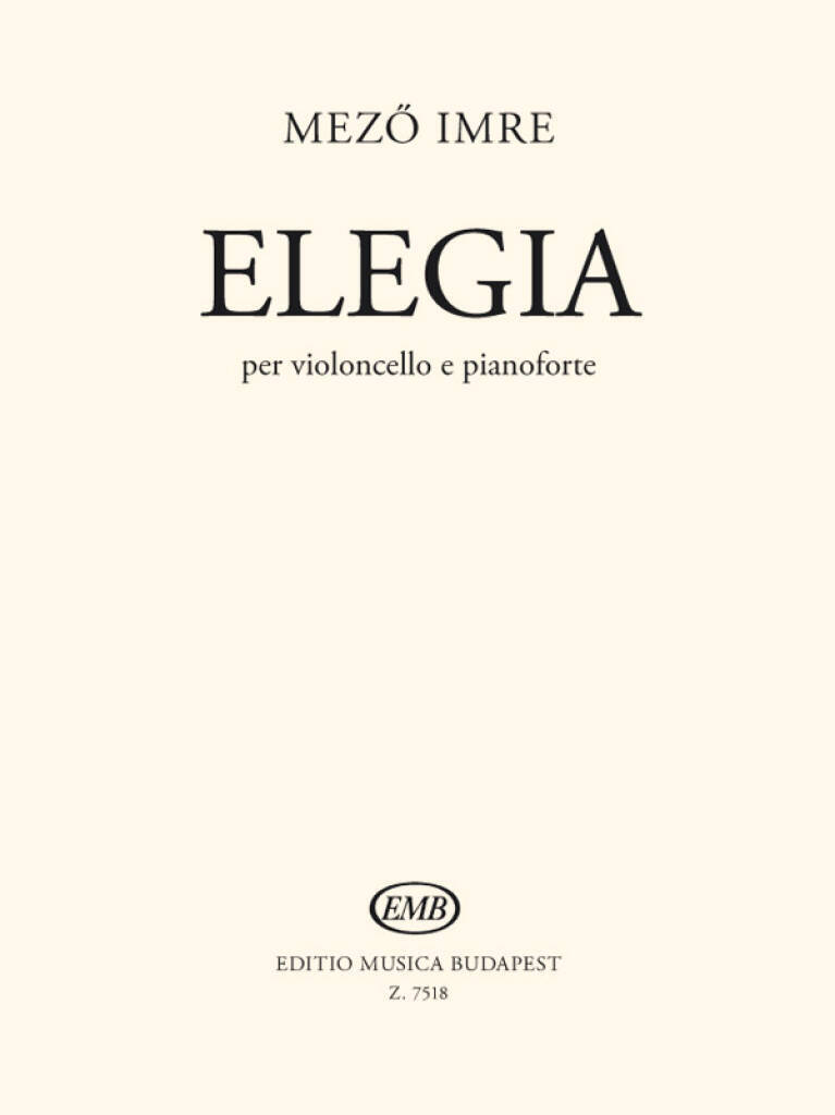 Buch ELEGIE VIOLONCELLE IMRE MEZO
