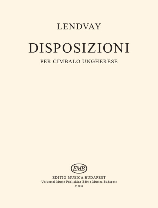 Buch DISPOSIZIONI CLAVECIN KAMILLO LENDVAY