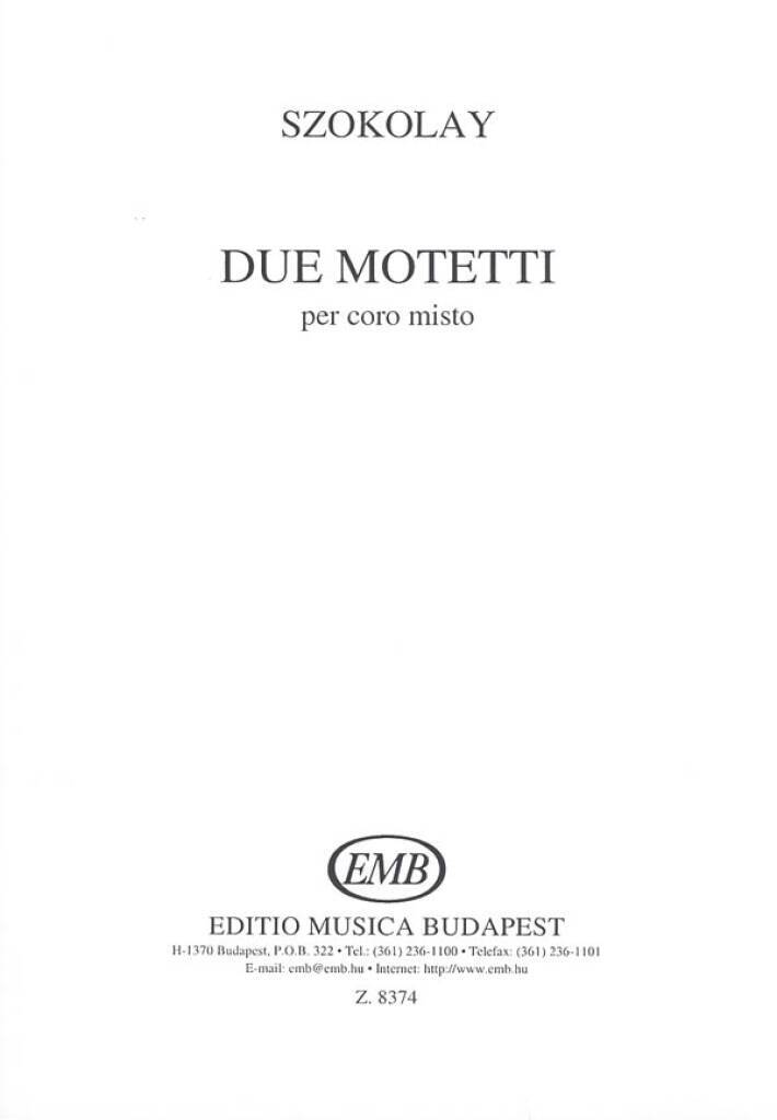 Boek DUE MOTETTI CHANT SANDOR SZOKOLAY