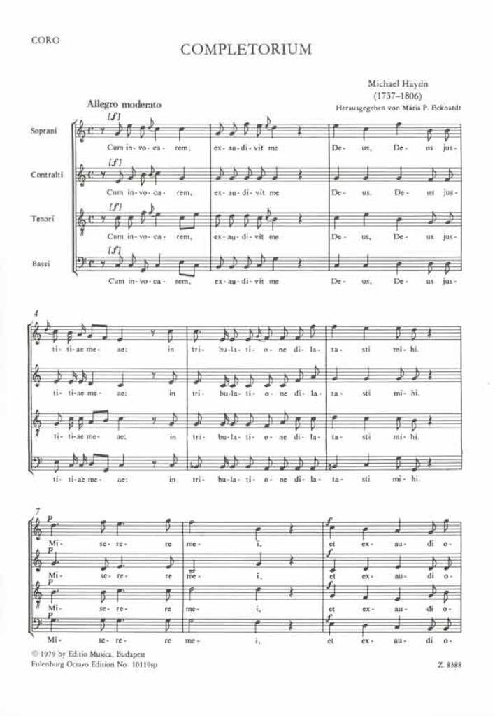 Knjiga COMPLETORIUM JOHANN MICHAEL HAYDN
