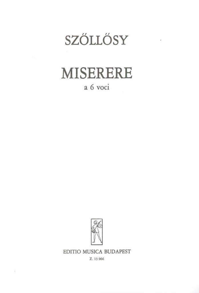 Knjiga MISERERE A 6 VOCI CHANT ANDRAS SZOLLOSY