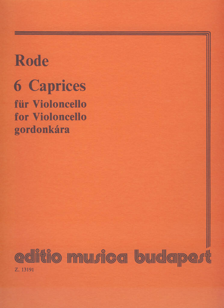 Book 6 CAPRICES VIOLONCELLE PIERRE RODE