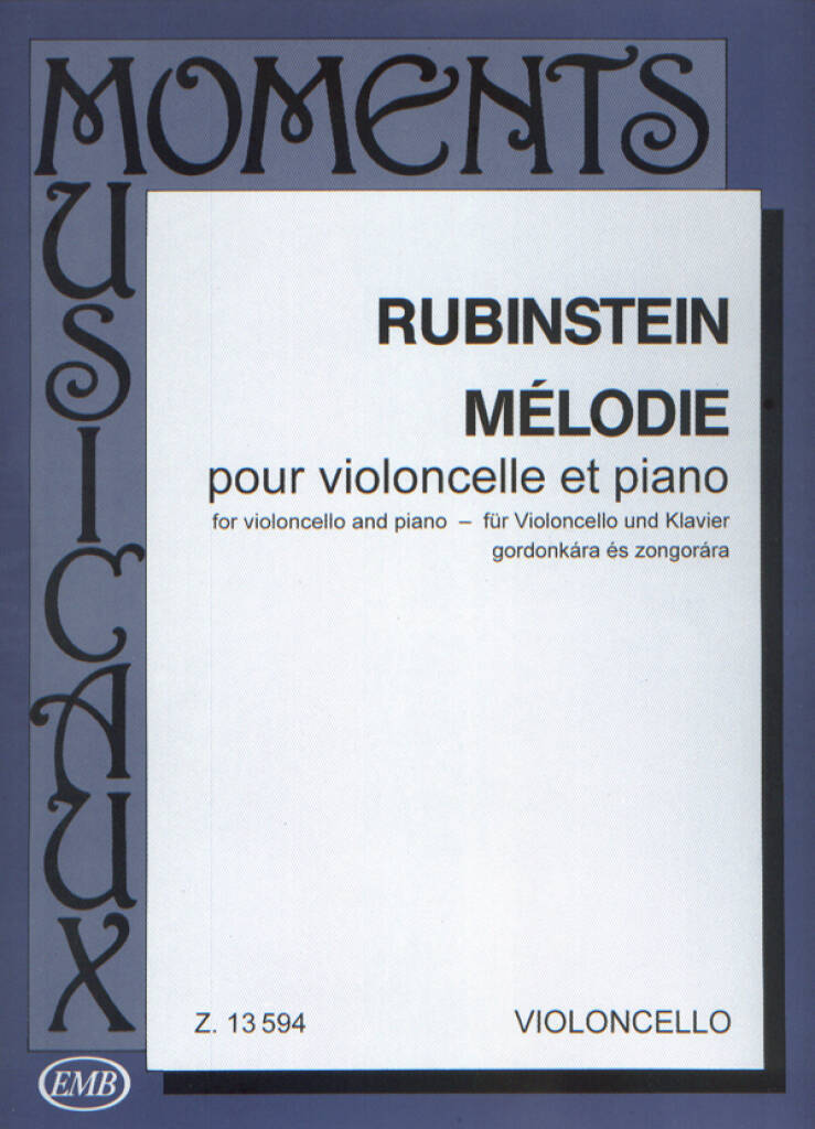 Knjiga MELODIE OP. 3, NO. 1 VIOLONCELLE A. RUBINSTEIN