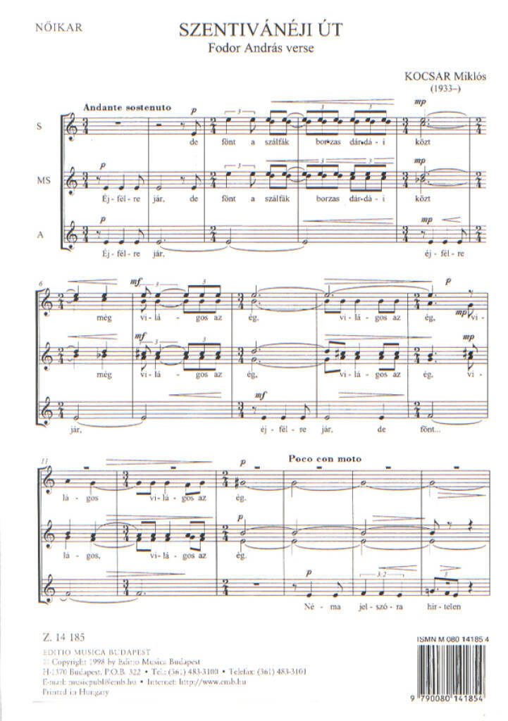 Knjiga SZENTIVANEJI UT CHANT MIKLOS KOCSAR