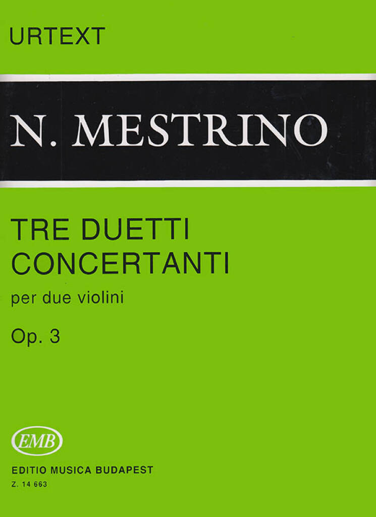 Knjiga 3 DUETTI CONCERTANTI OP 3 VIOLONS NICOLA MESTRINO