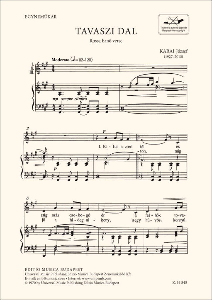 Boek TAVASZI DAL CHANT JOZSEF KARAI