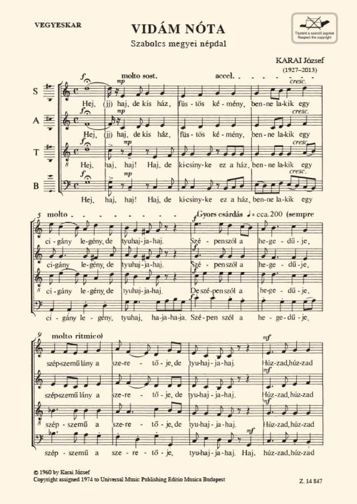 Boek VIDAM NOTA CHANT JOZSEF KARAI