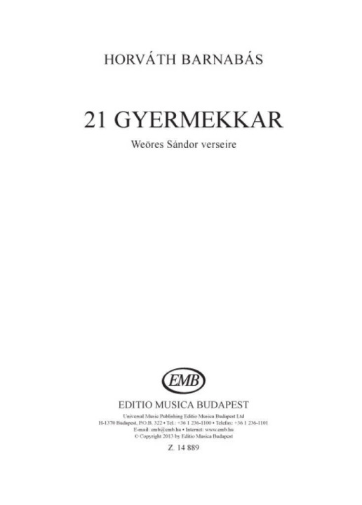 Libro 21 GYERMEKKAR BARNABAS HORVATH