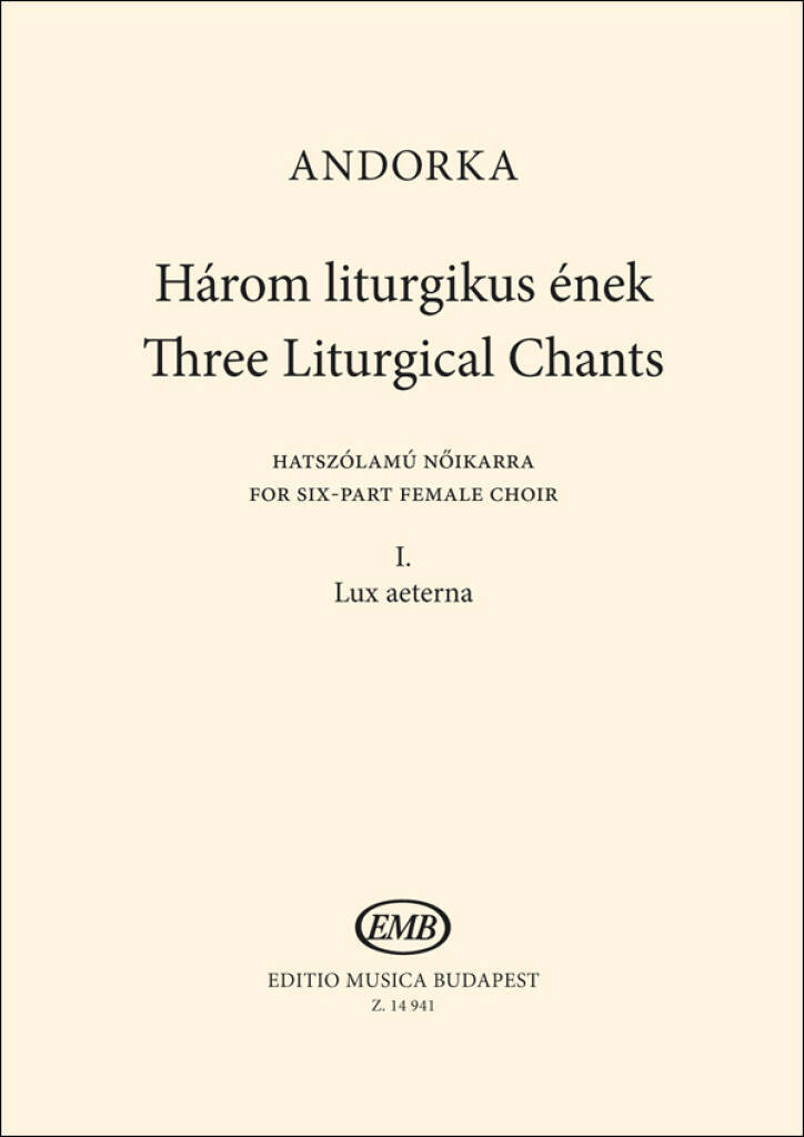 Knjiga LUX AETERNA CHANT PETER ANDORKA