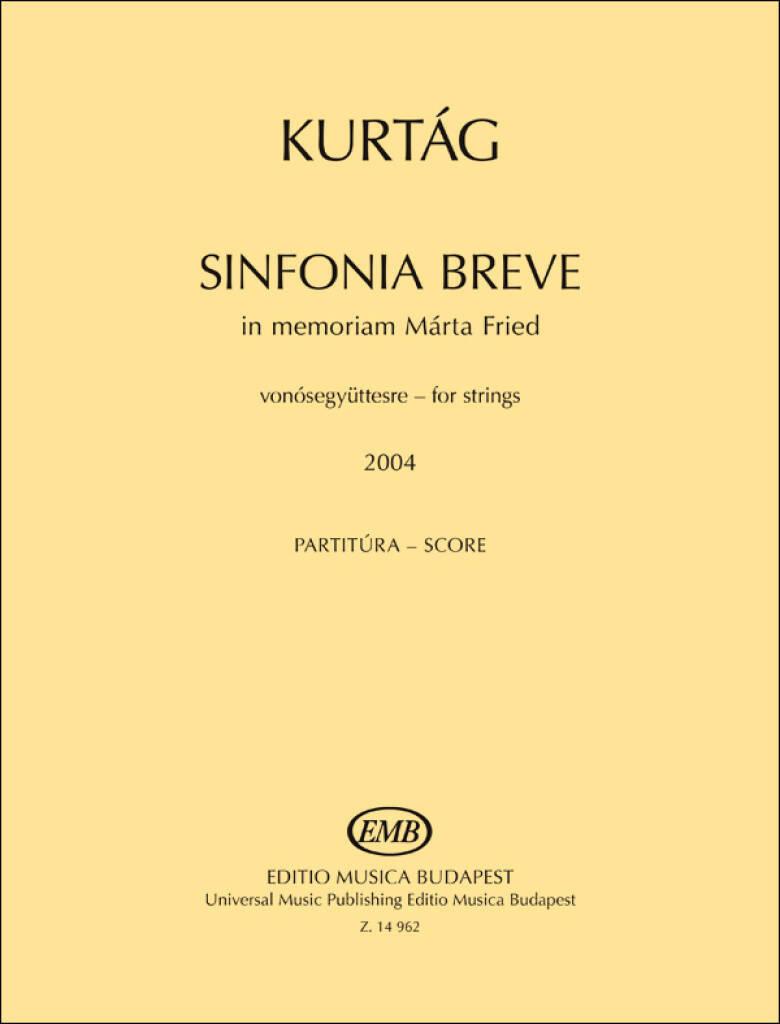 Boek SINFONIA BREVE GYORGY KURTAG