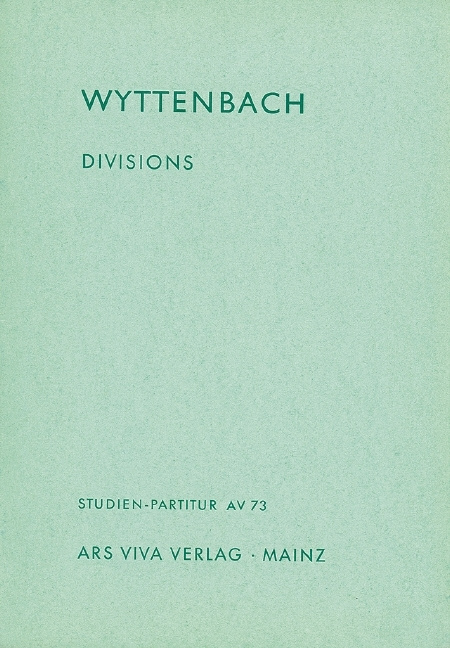 Tiskani izdelki DIVISIONS JURG WYTTENBACH
