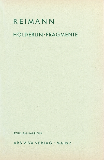 Tlačovina HOLDERLIN-FRAGMENTE ARIBERT REIMANN