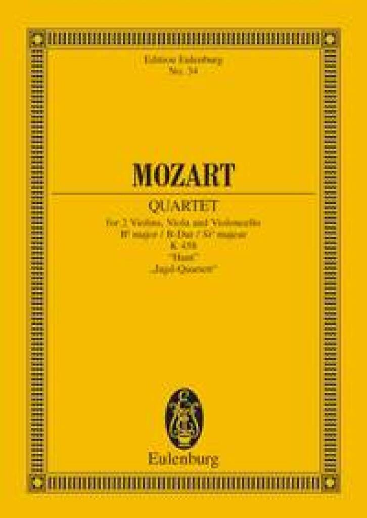 Knjiga STRING QUARTET B FLAT MAJOR KV 458 POCHE WOLFGANG AMADEUS MOZ