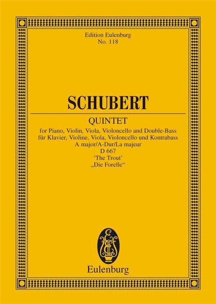 Knjiga FRANZ SCHUBERT : PIANO QUINTET IN A MAJOR D667 'THE TROUT' - LA TRUITE - CONDUCTEUR DE POCHE FRANZ SCHUBERT