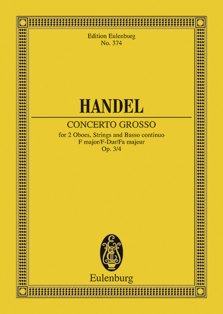 Prasa CONCERTO GROSSO OP. 3 N. 4 FA (REDLICH/HUDSON) POCHE GEORG FRIEDRICH HAND