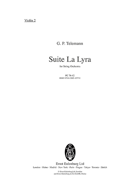 Tiskani izdelki LA LYRA GEORG PHILIPP TELEMA