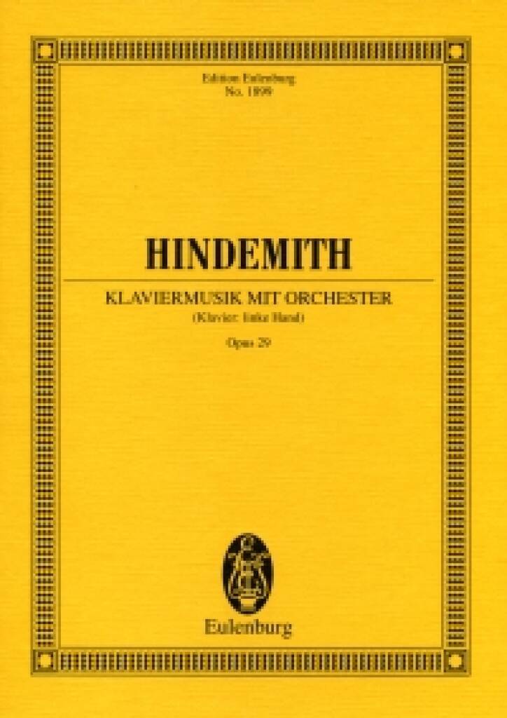 Knjiga KLAVIERMUSIK MIT ORCHESTER OP. 29 POCHE PAUL HINDEMITH