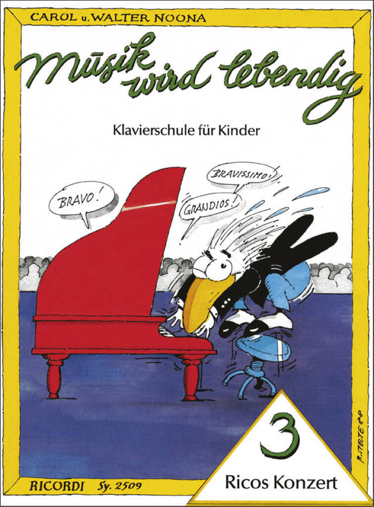 Livro MUSIK WIRD LEBENDIG - RICOS KONZERT 3 PIANO WALTER NOONA