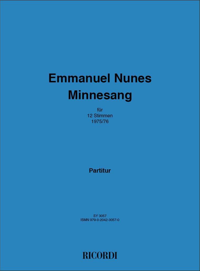 Boek MINNESANG (PARTITUR) EMMANUEL NUNES
