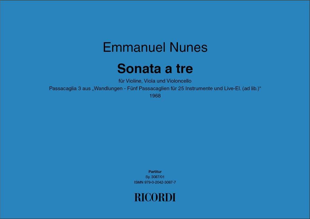 Knjiga SONATA A 3 EMMANUEL NUNES