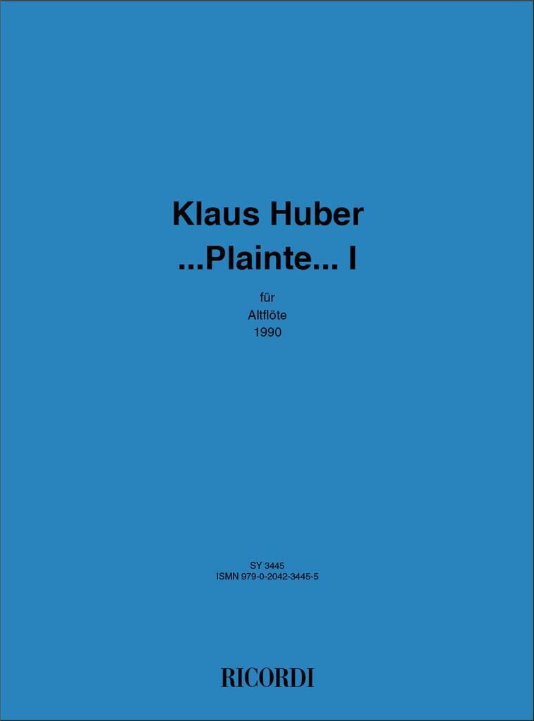 Book ...PLAINTE .... I KLAUS HUBER