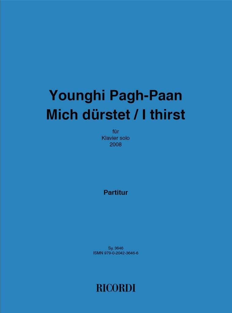 Knjiga MICH DURSTET - I THIRST PIANO YOUNGHI PAGH-PAAN