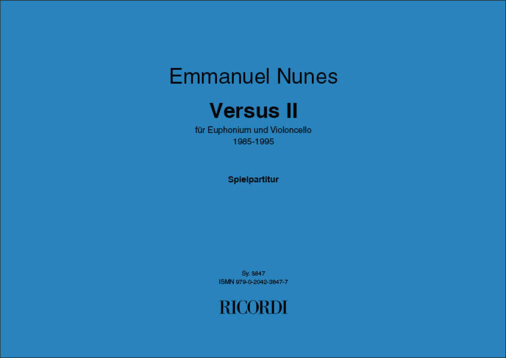 Knjiga VERSUS II EMMANUEL NUNES