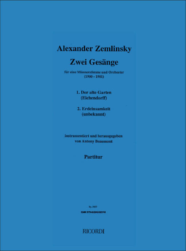 Knjiga 2 GESAENGE ALEXANDER ZEMLINSKY