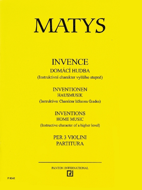 Articles imprimés INVENTIONS -ENSEMBLE DE PARTITIONS JIRI MATYS