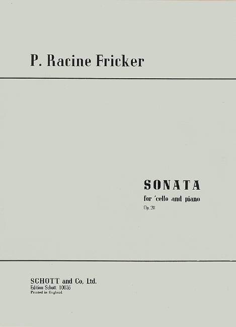 Tiskovina SONATA OP. 28 VIOLONCELLE PETER RACINE FRICKER