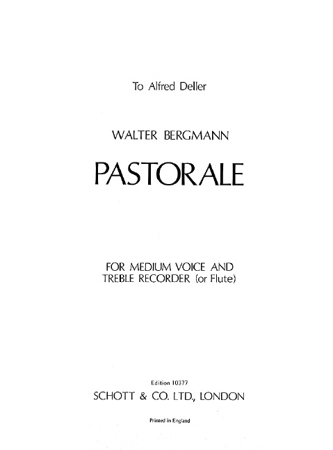 Printed items PASTORALE WALTER BERGMANN