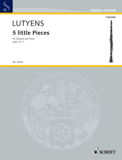 Tlačovina FIVE LITTLE PIECES OP. 14/1 CLARINETTE ELISABETH LUTYENS