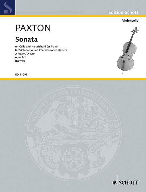 Pubblicazioni cartacee SONATE A OPUS 1/1 VIOLONCELLE STEPHEN PAXTON