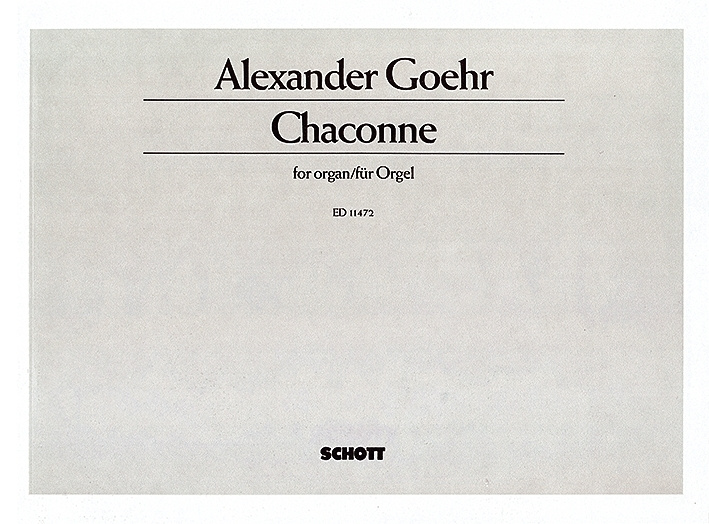 Tiskani izdelki CHACONNE OP. 34A ORGUE ALEXANDER GOEHR