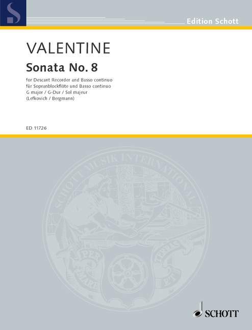 Printed items SONATE 8 G ROBERT VALENTINE