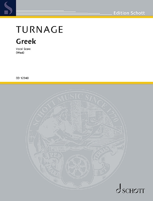 Printed items GREEK (OPERA) KA MARK-ANTHONY TURNAGE