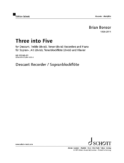 Tiskani izdelki THREE INTO FIVE BRIAN BONSOR