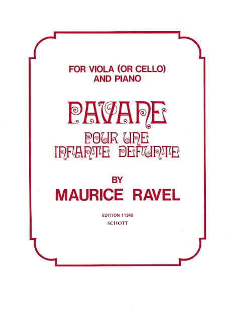 Tiskovina PAVANE POUR UNE INFANTE DEFUNTE MAURICE RAVEL