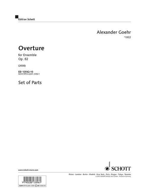 Prasa OVERTURE OP. 82 MUSIQUE D'ENSEMBLE-ENSEMBLE DE PARTITIONS ALEXANDER GOEHR