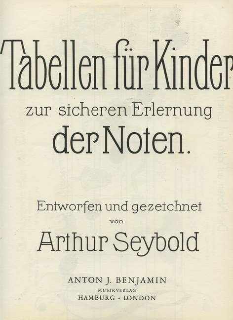 Printed items TABELLEN FUR KINDER ARTHUR SEYBOLD